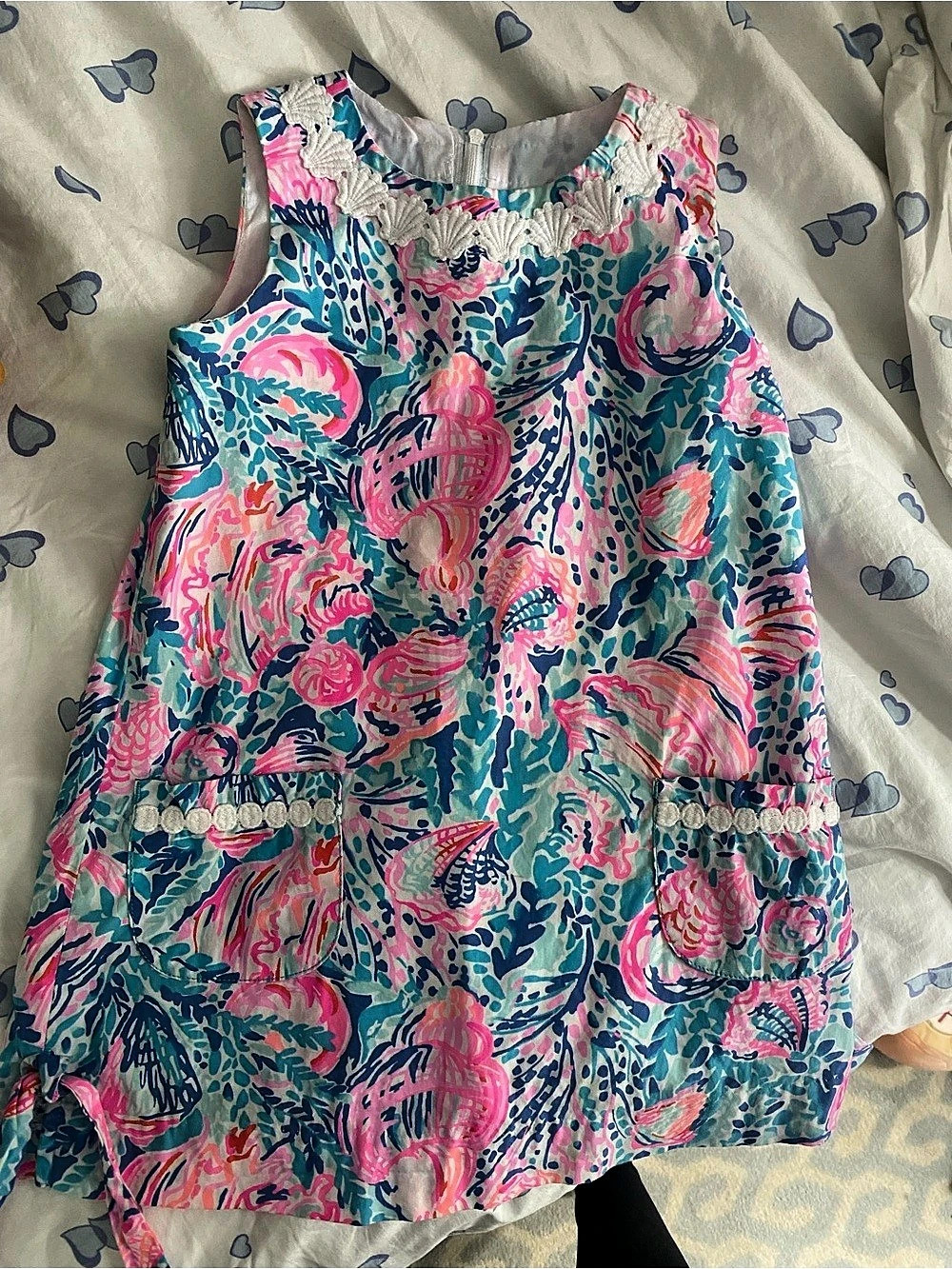 Lilly Pulitzer Floral Dress Pink & Blue Girls Size 4